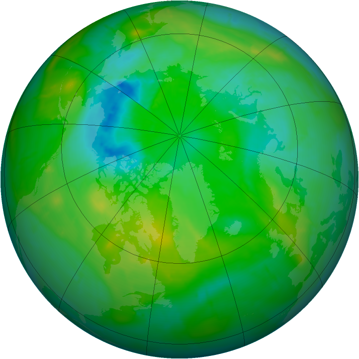 Arctic ozone map for 02 August 2010
